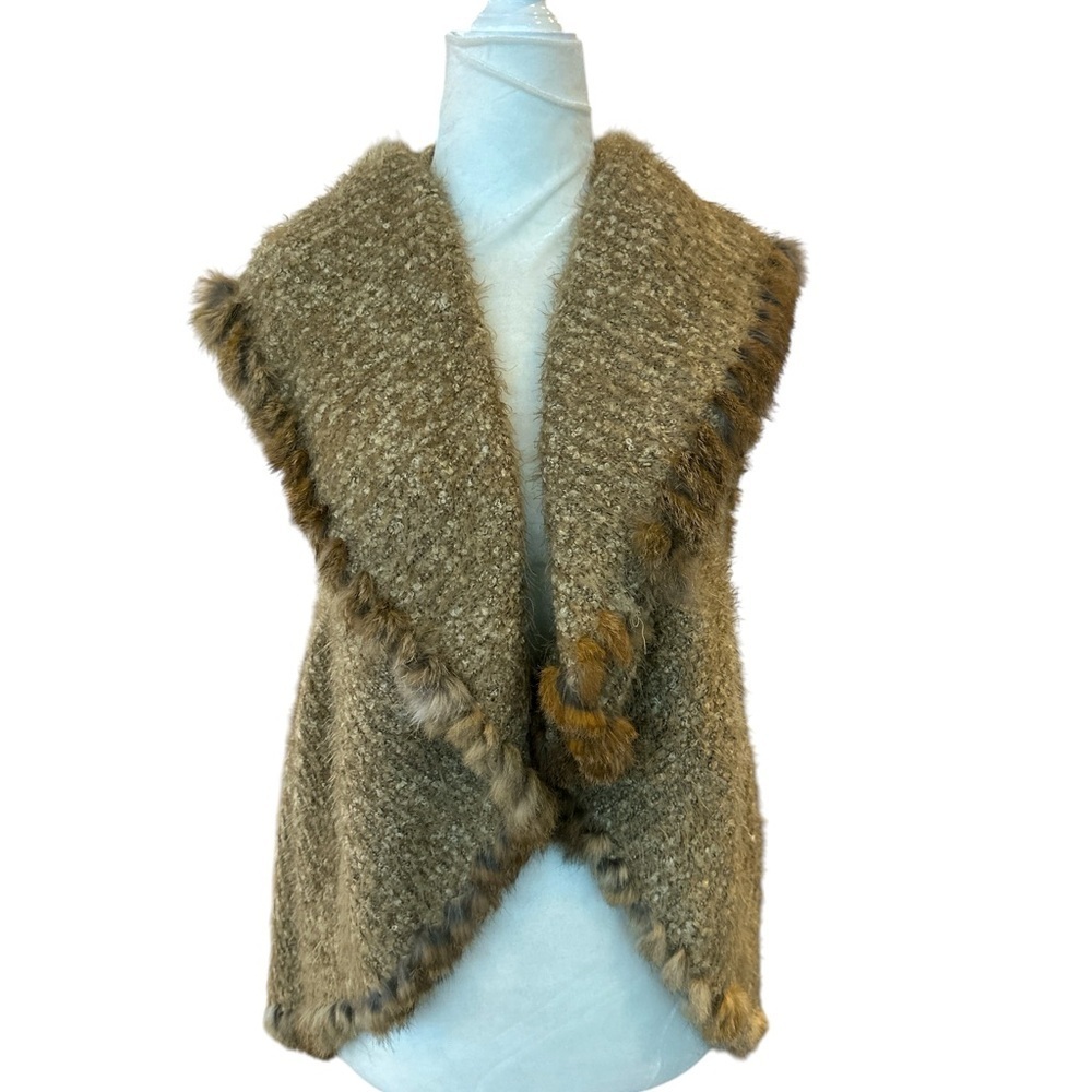 Love Token Rabbit Fur Trim Cape